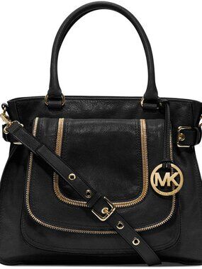 Michael Kors Naomi Large “Navy” Leather Satchel 